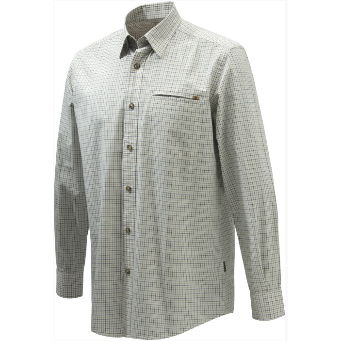 Wood Plain Collar Shirt Green & Haselnut Check