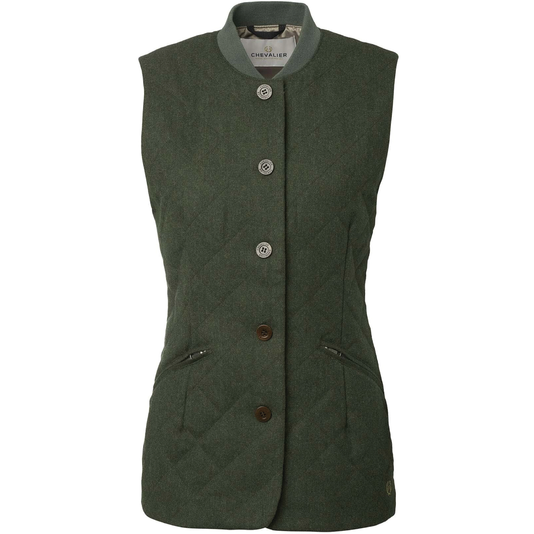 Allington Tweed Vest Women Dark Green