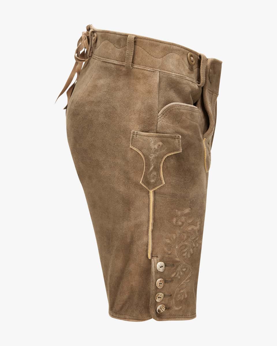 Meindl Loisachtal Lederhose goat leather inca brown - detail
