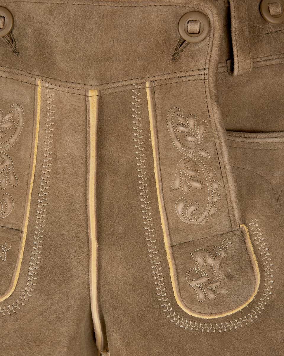 Meindl Loisachtal Lederhose goat leather inca brown - detail
