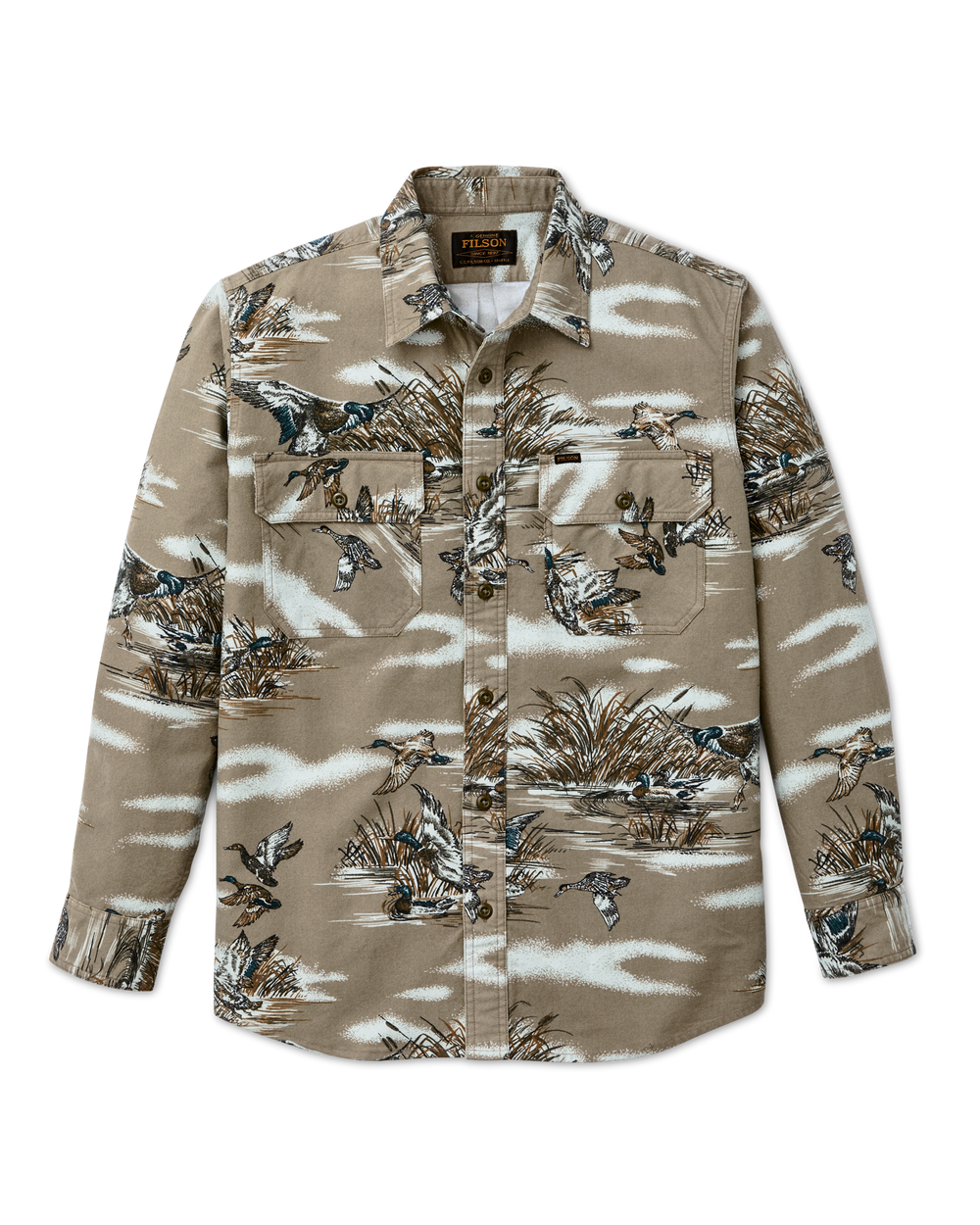 Field Flannel Shirt Marsh Olive Print