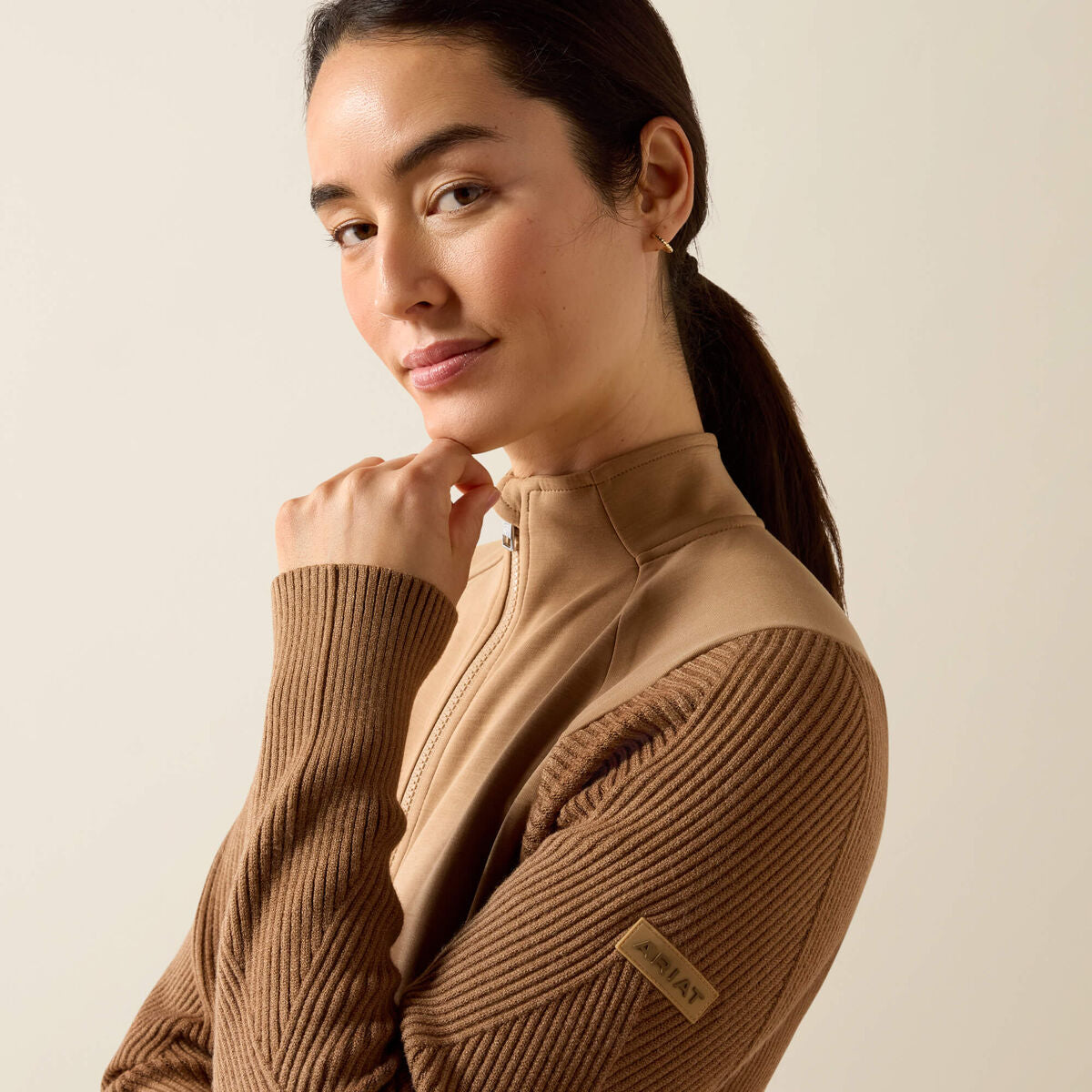Ariat Skadi Full Zip Sweatshirt Tiger's Eye - detail