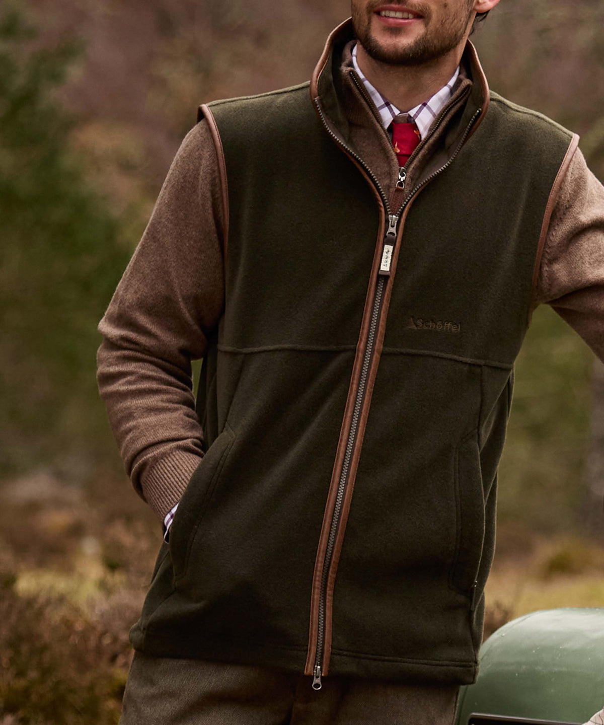 Schöffel Oakham Fleece Gillet Dark Olive – detalj