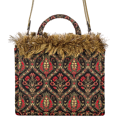 Handbag with Fringes - Black