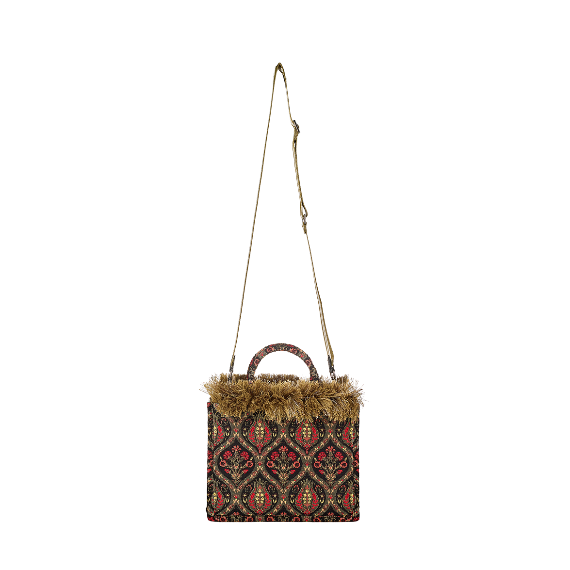 Handbag with Fringes - Black