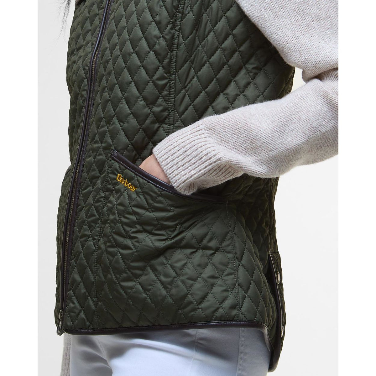 Dahlia Quilted Gilet Olive