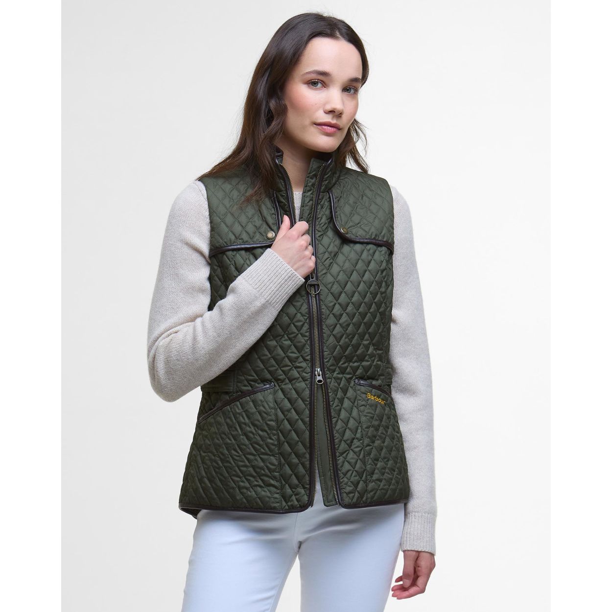 Dahlia Quilted Gilet Olive