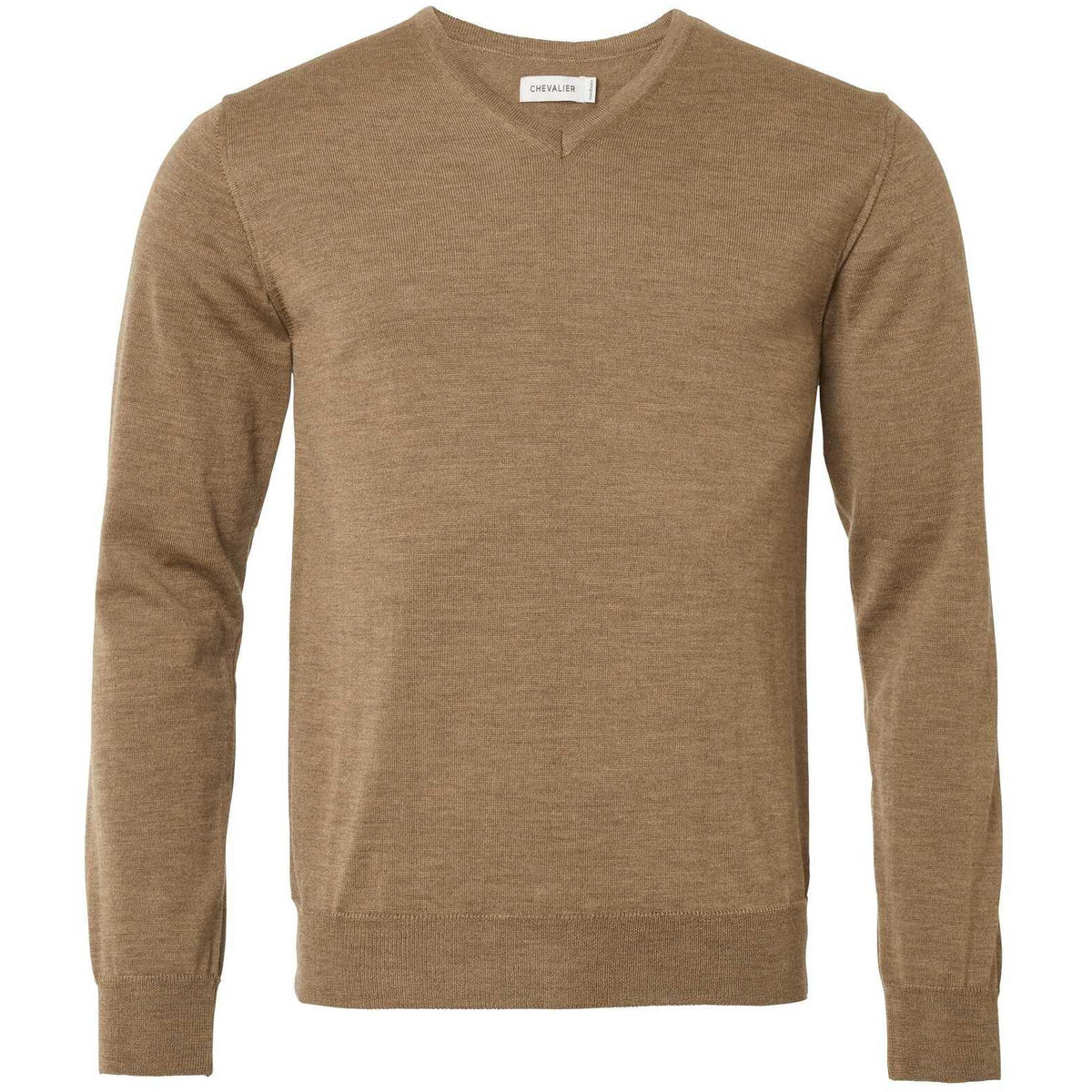Aston V-neck Merino Pullover Hazelnut