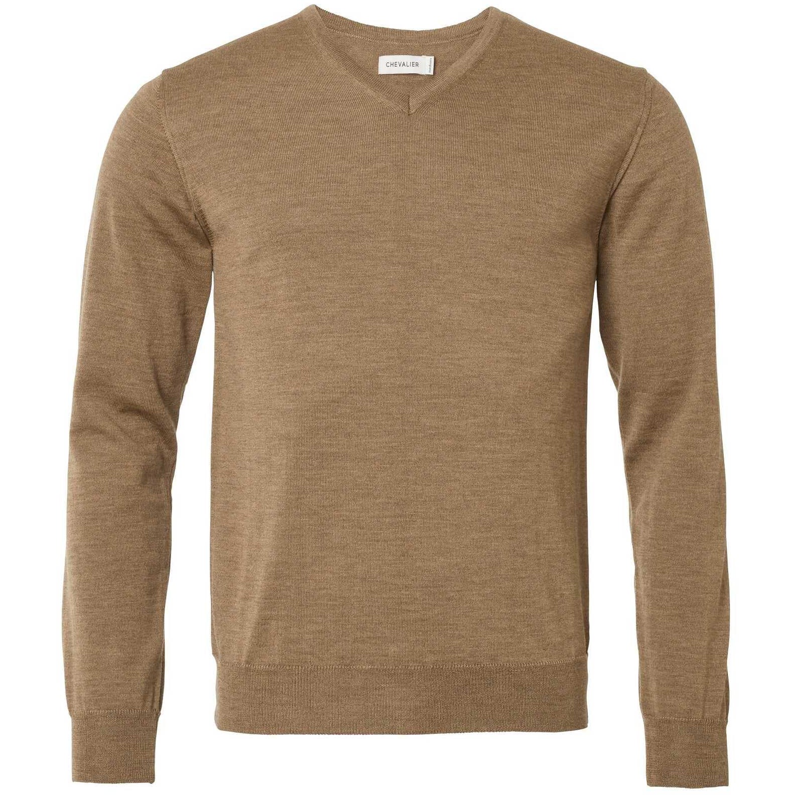 Aston V-neck Merino Pullover Hazelnut