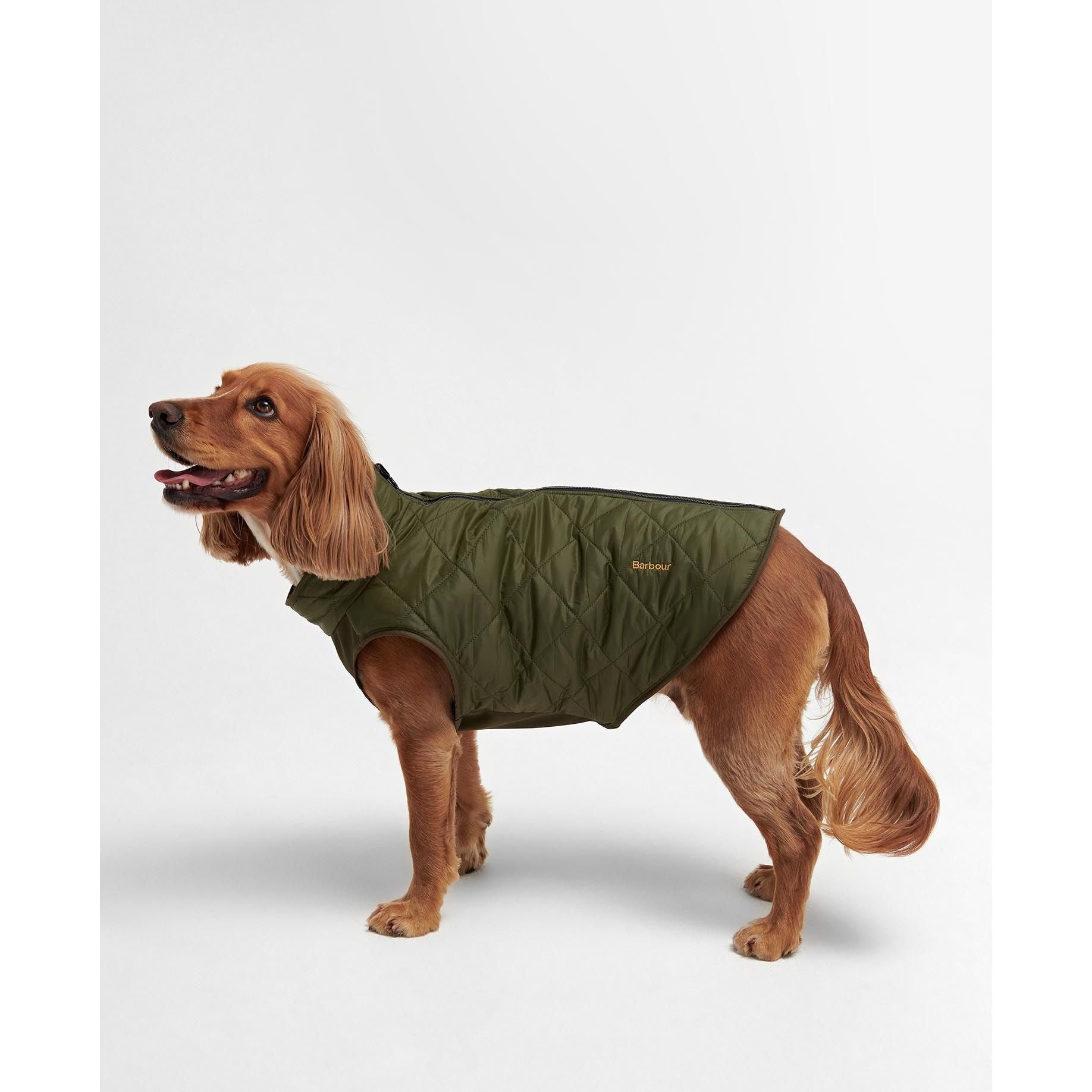 Reversible Quilted Dog Coat Olive