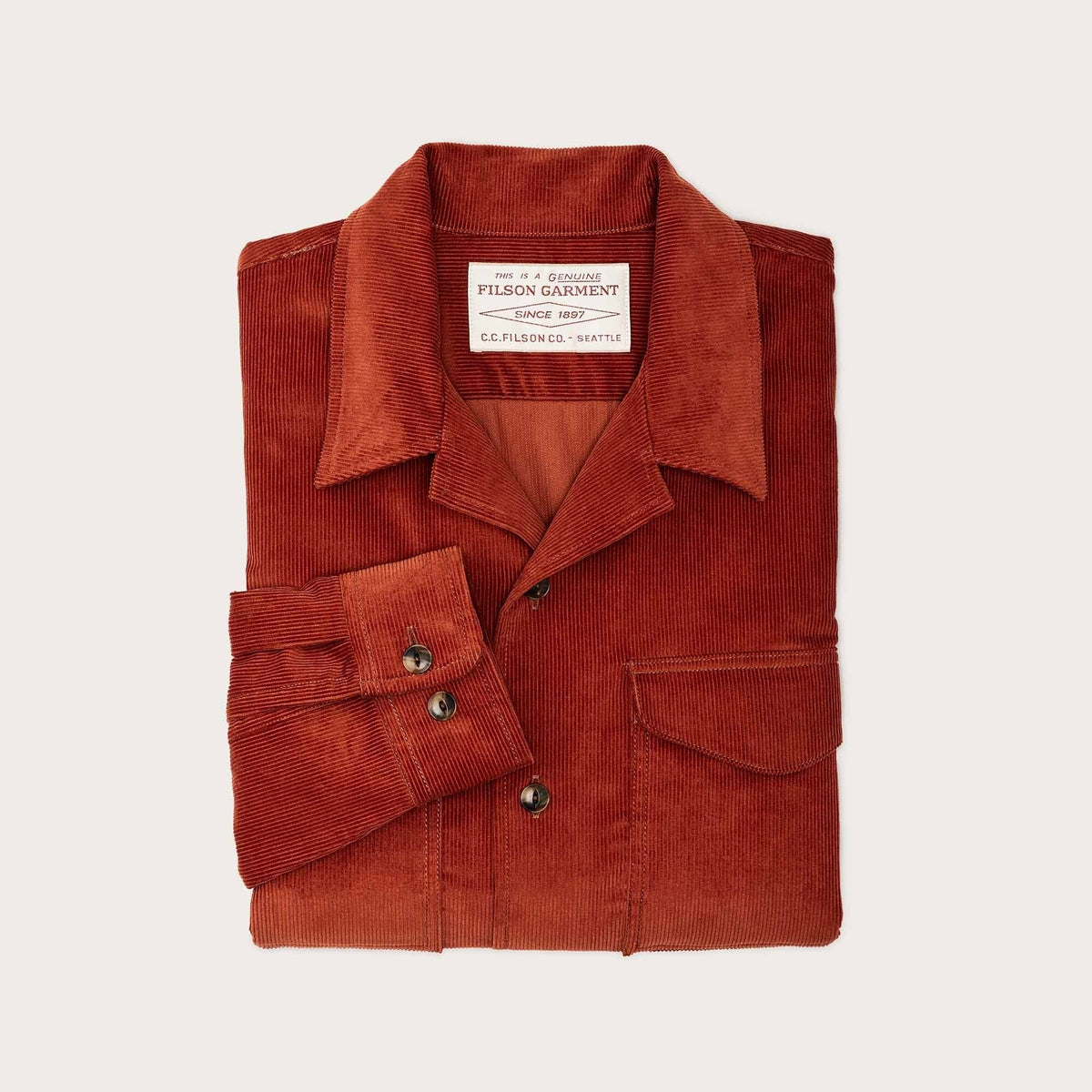 Corduroy Camp Shirt Rust