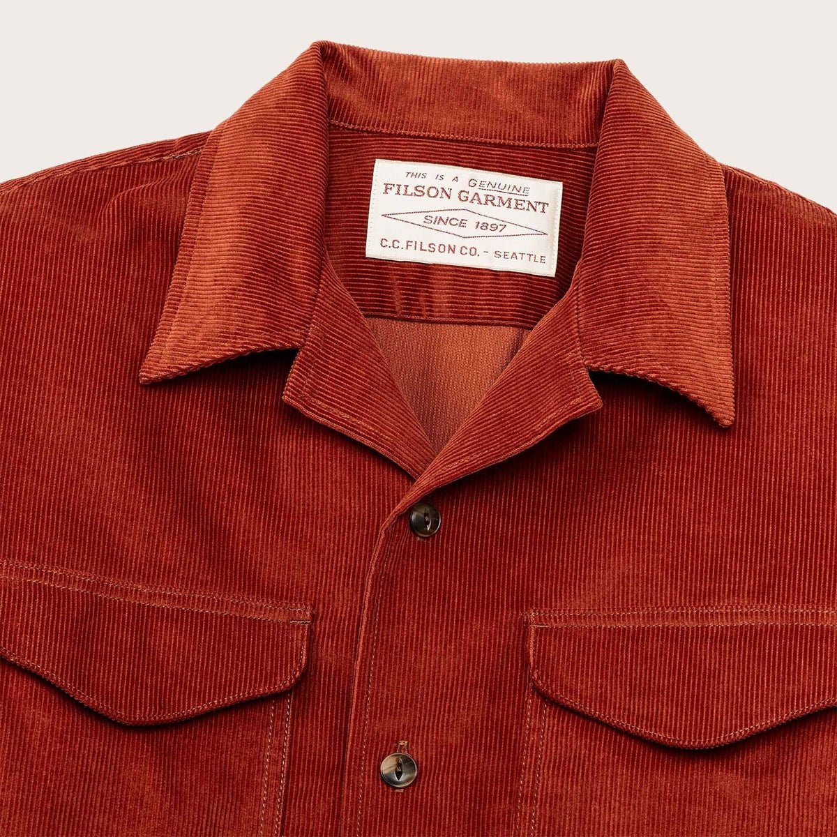 Corduroy Camp Shirt Rust