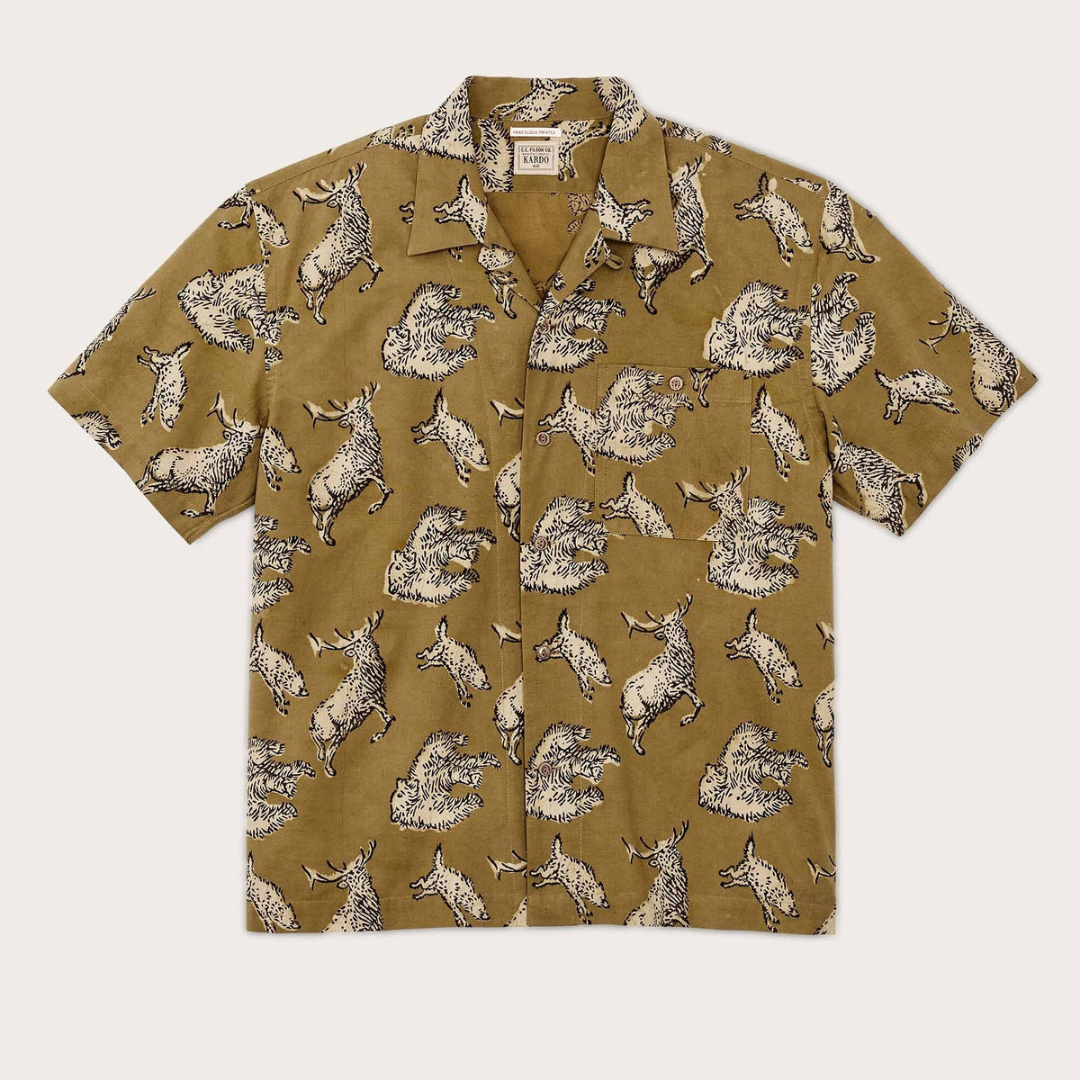 Handprinted Camp Shirt Wildlife