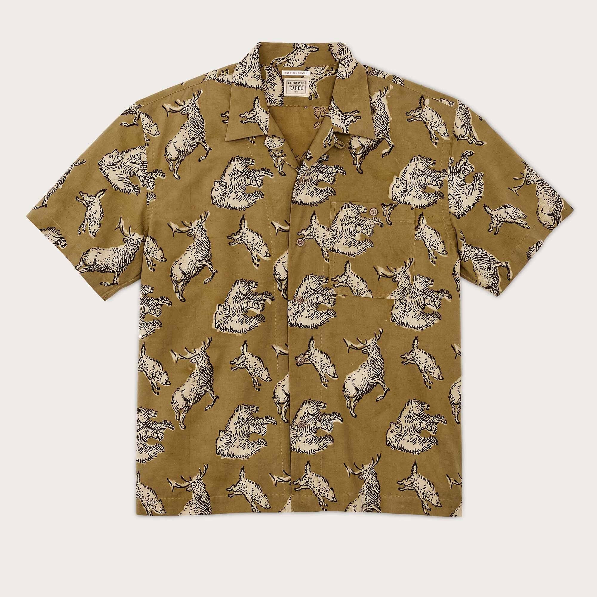 Handprinted Camp Shirt Wildlife