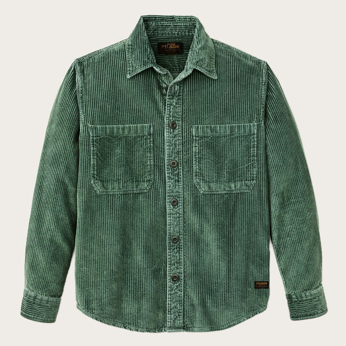 6-Wale Corduroy Shirt Seabed Green
