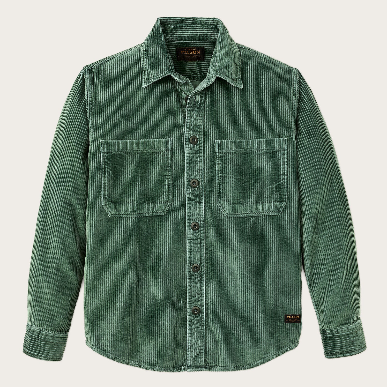 6-Wale Corduroy Shirt Seabed Green