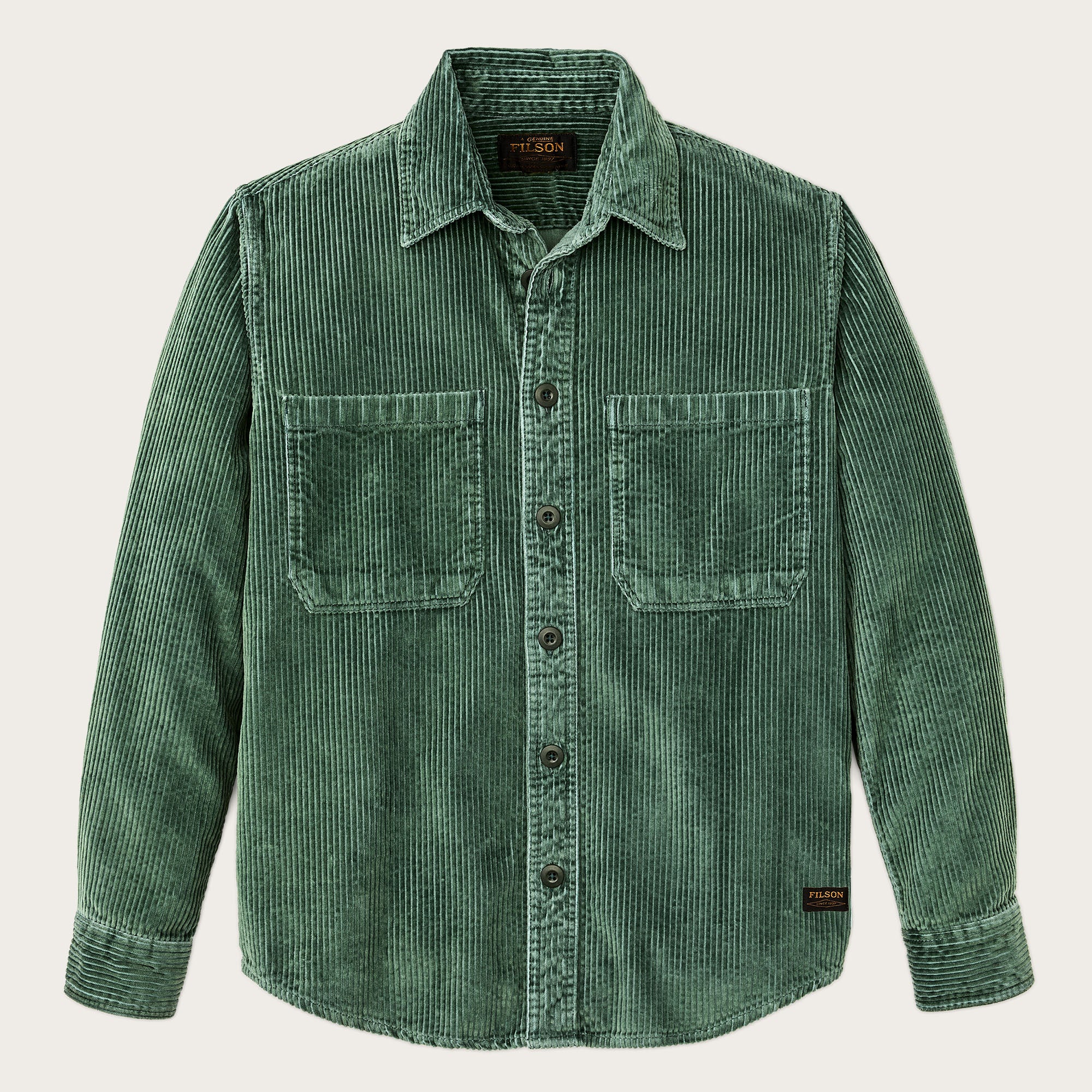 6-Wale Corduroy Shirt Seabed Green