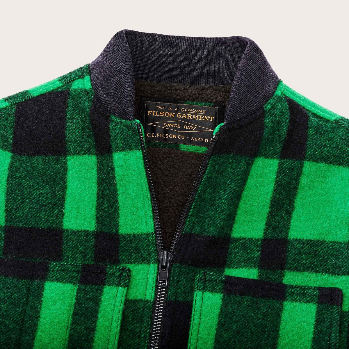 Lined Mackinaw Wool Work Vest Acid Green