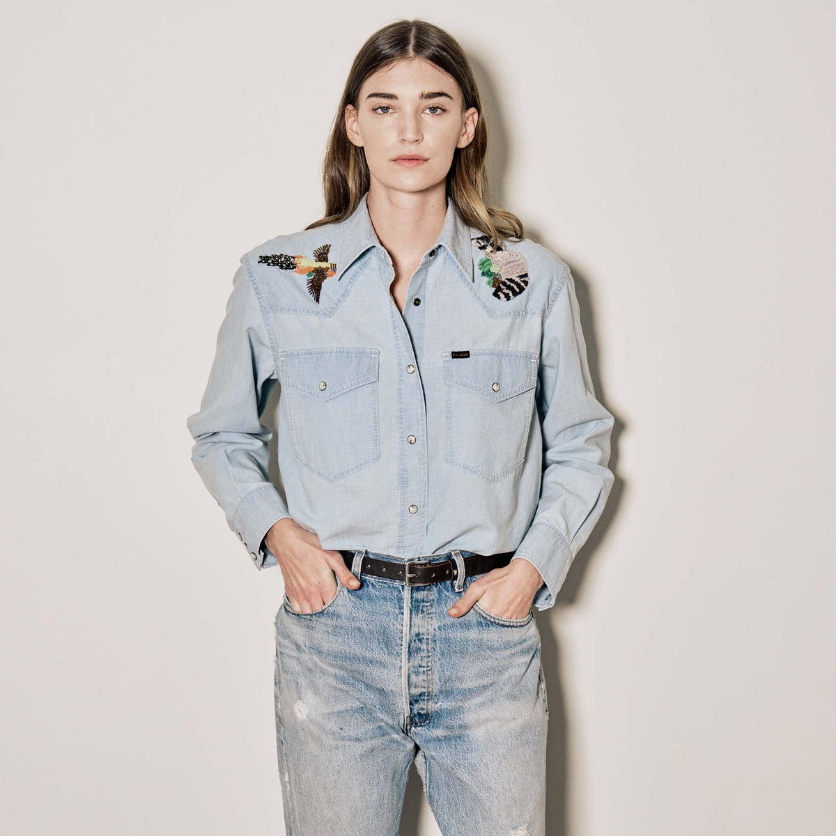 Womens Embroidered Western Shirt