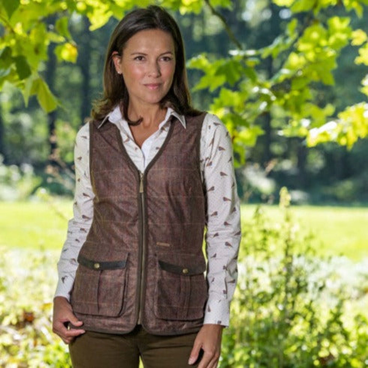 Kenwood Shooting Vest Check Brown
