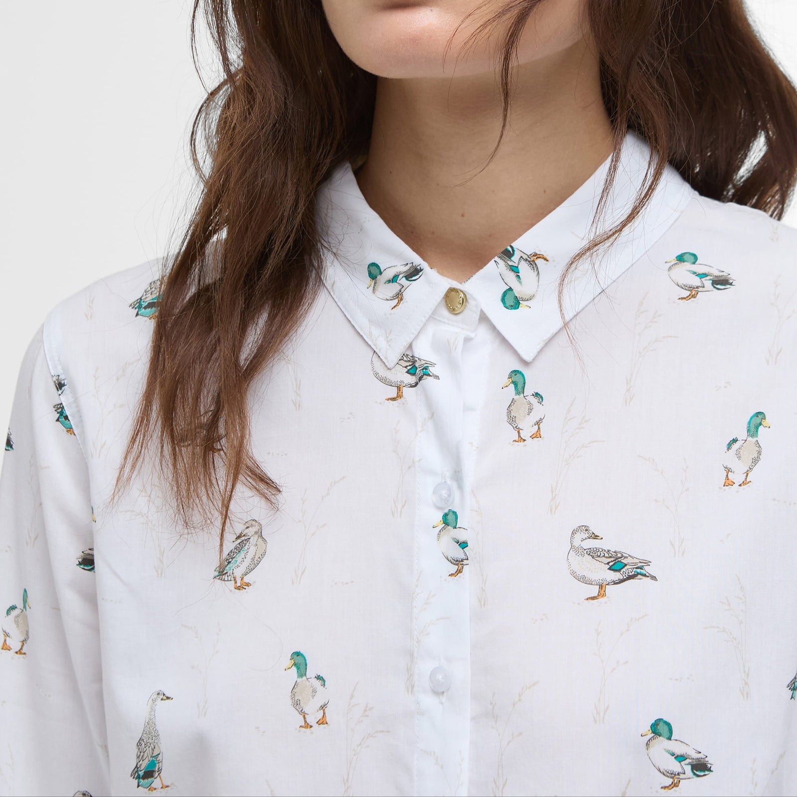 Safari Relaxed Long-Sleeved Shirt Duck Print