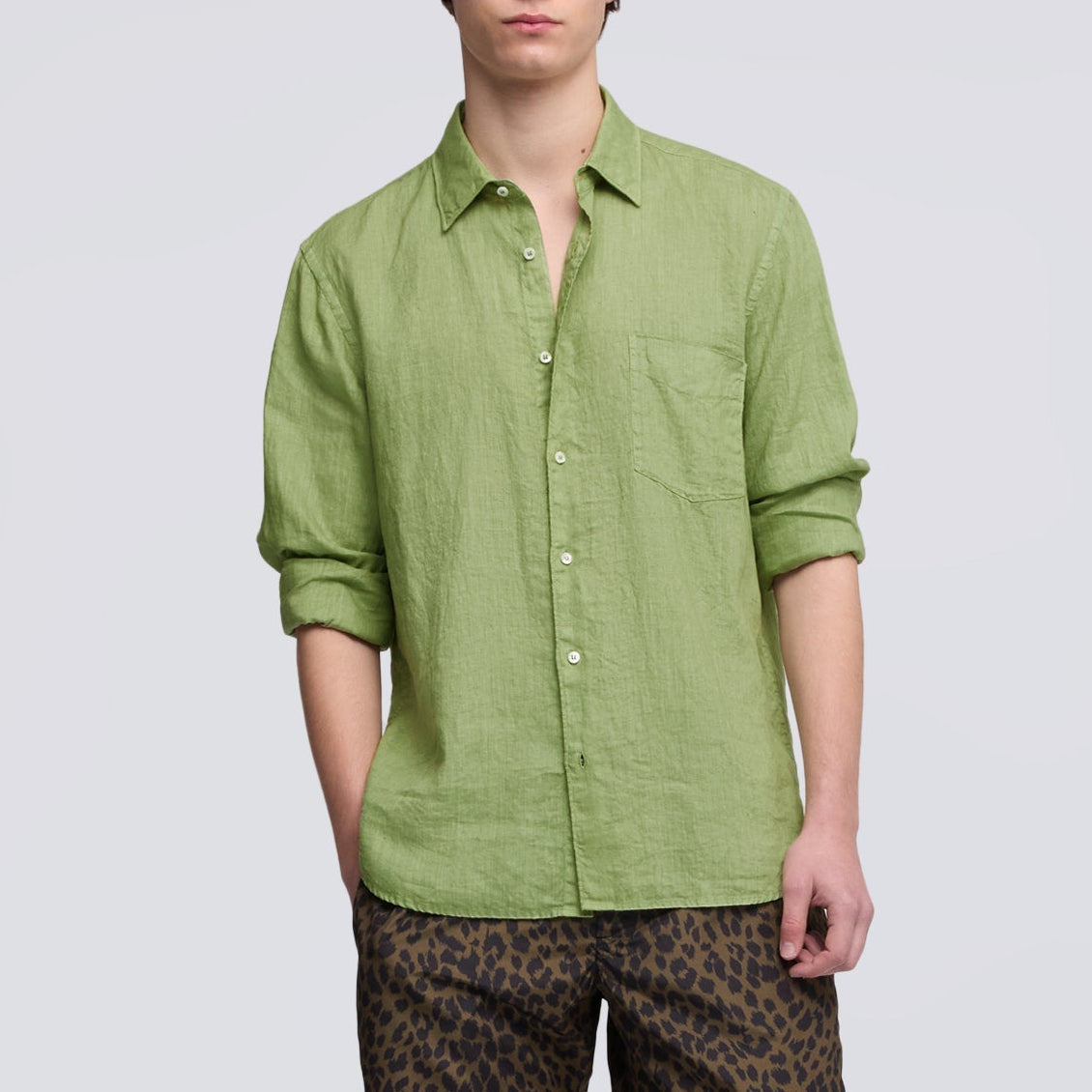 Light Linen Shirt With Pocket - GLENN