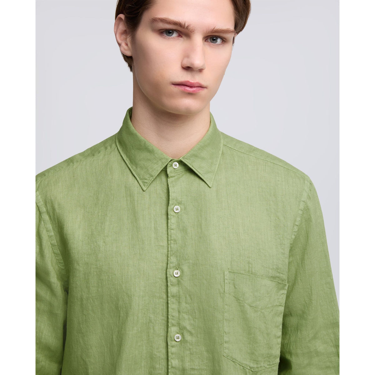 Light Linen Shirt With Pocket - GLENN