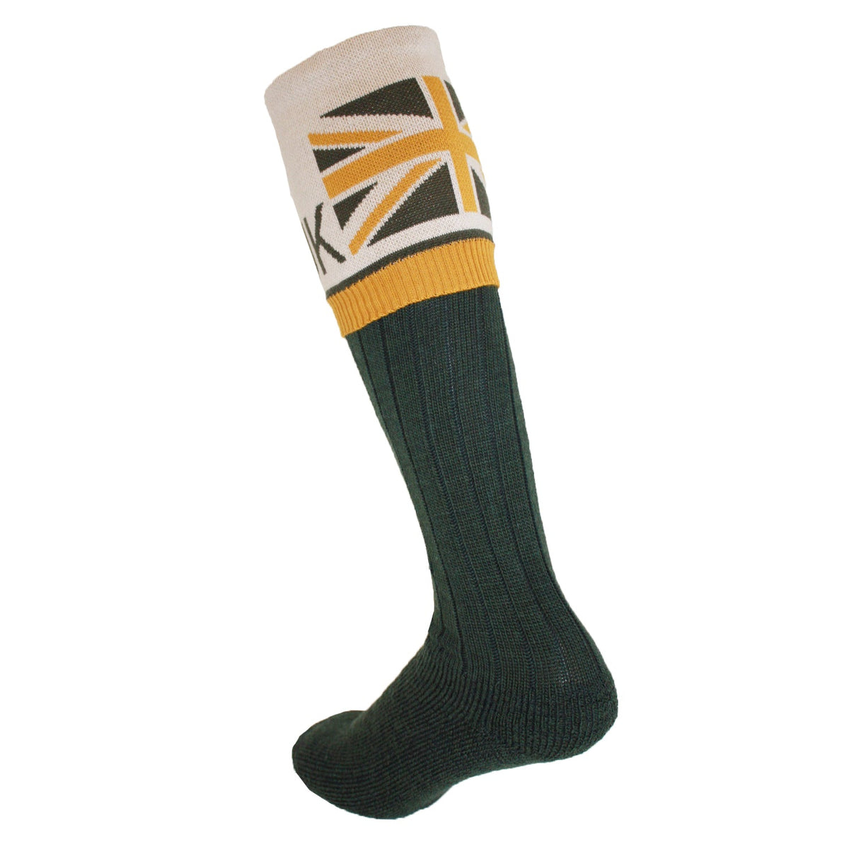 Union Jack Flag Boot Sock Green