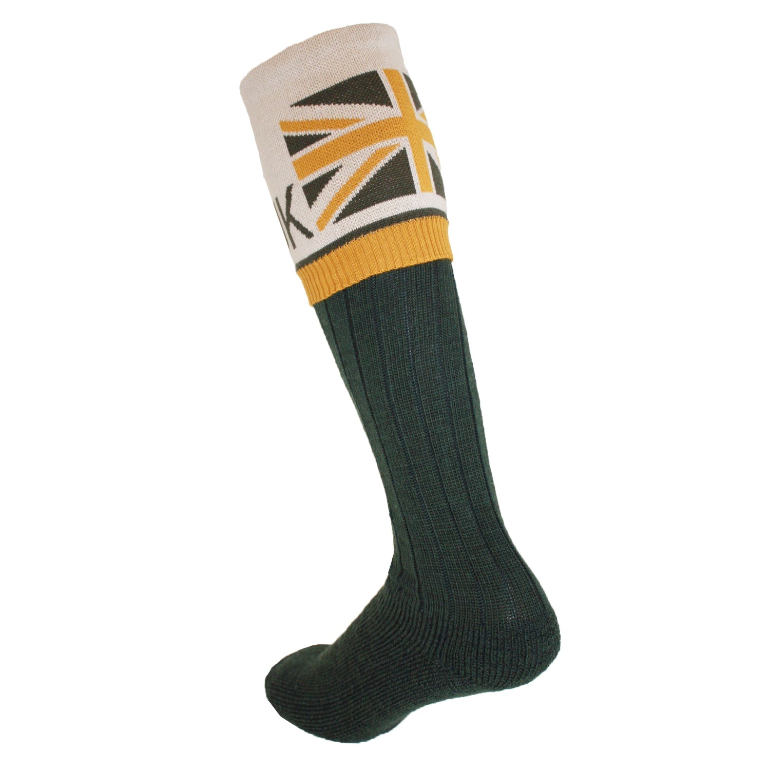 Union Jack Flag Boot Sock Green