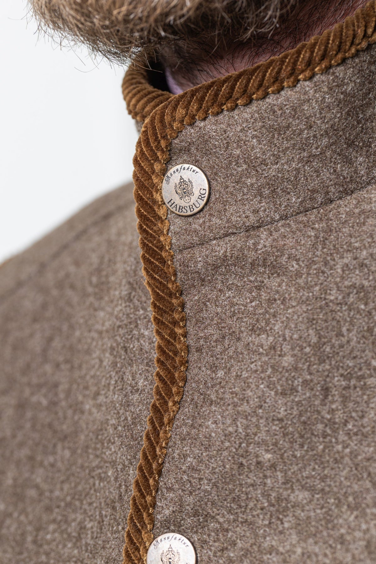 Habsburg Hector Loden Vest Schlamm - collar