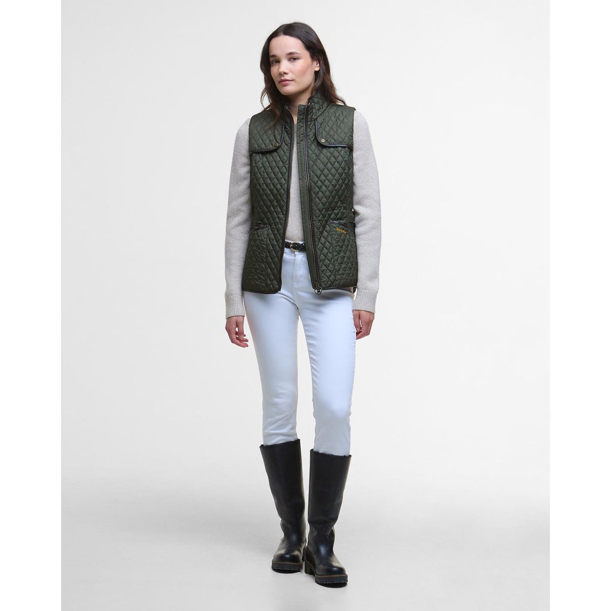 Dahlia Quilted Gilet Olive