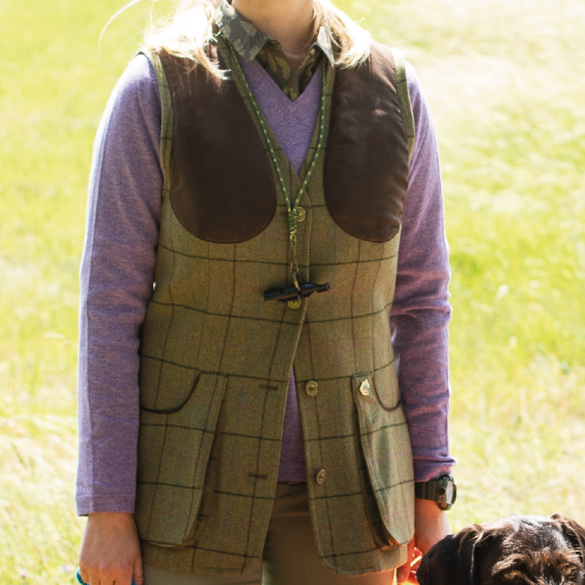 Combrook Ladies Tweed Waistcoat Lotus