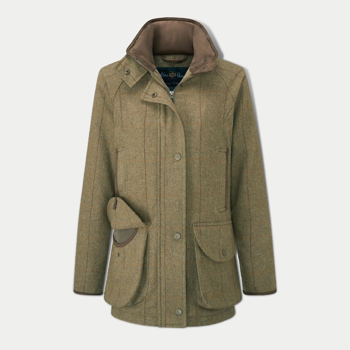 Combrook Ladies Tweed Shooting Coat In Grove