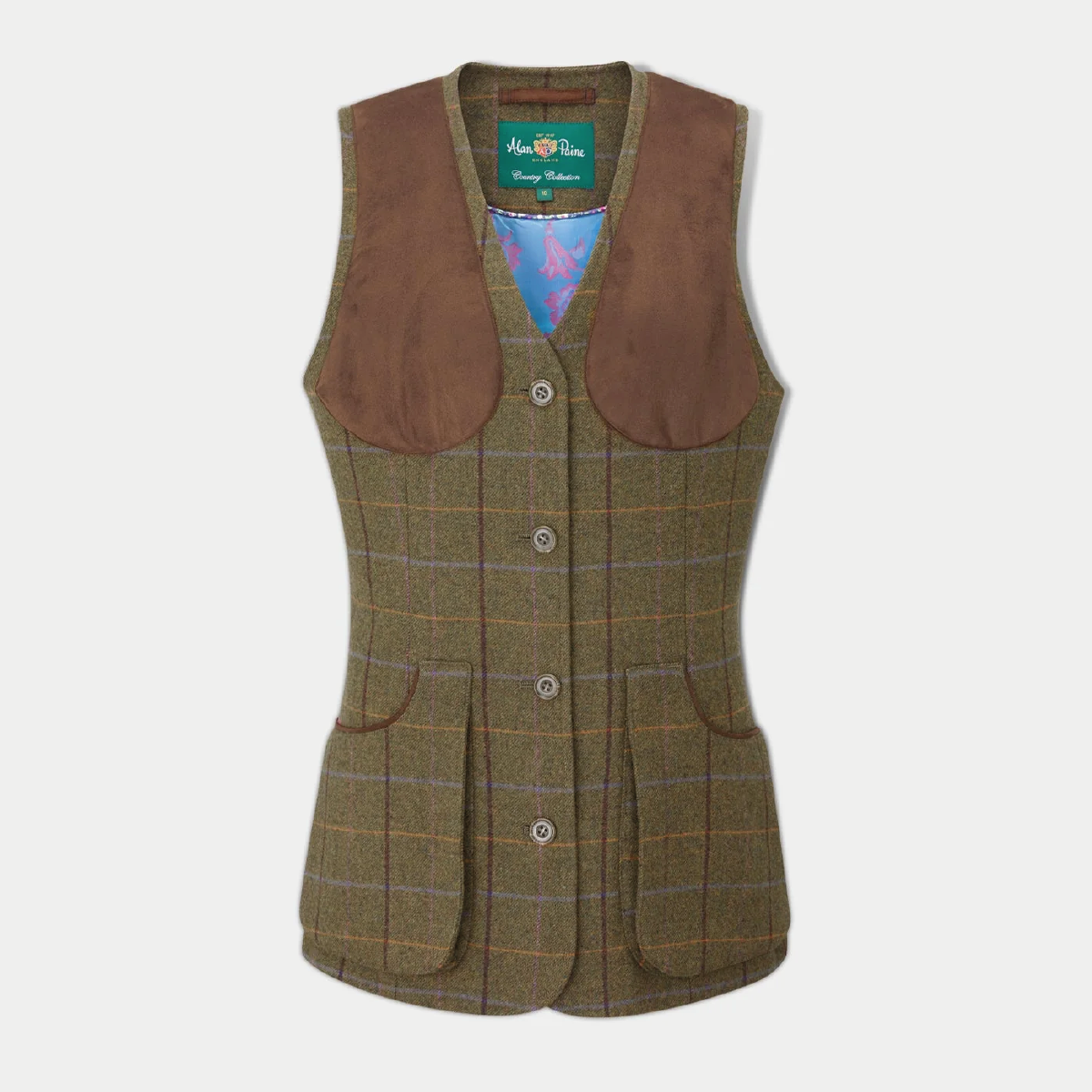 Combrook Ladies Tweed Shooting Waistcoat Hazel