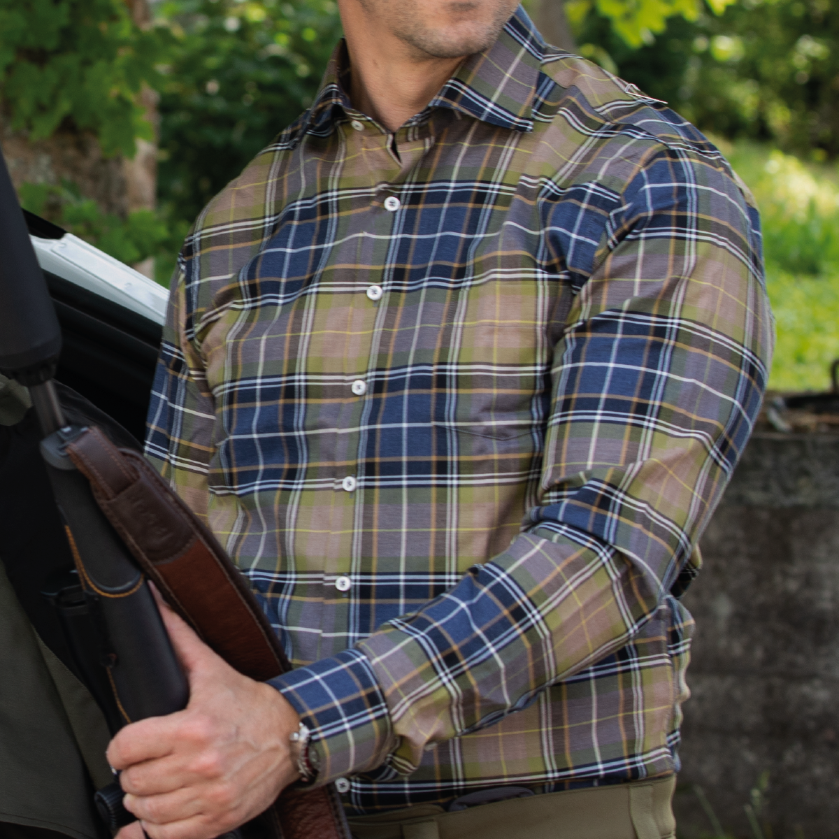 Rutig skjorta grön-blå-brun