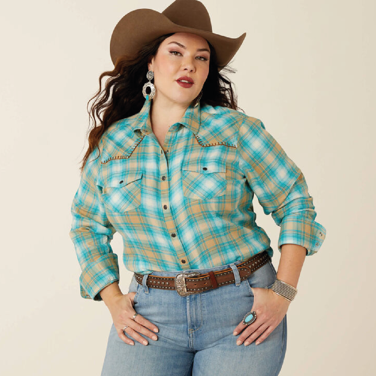 Roping Plaid Western Shirt