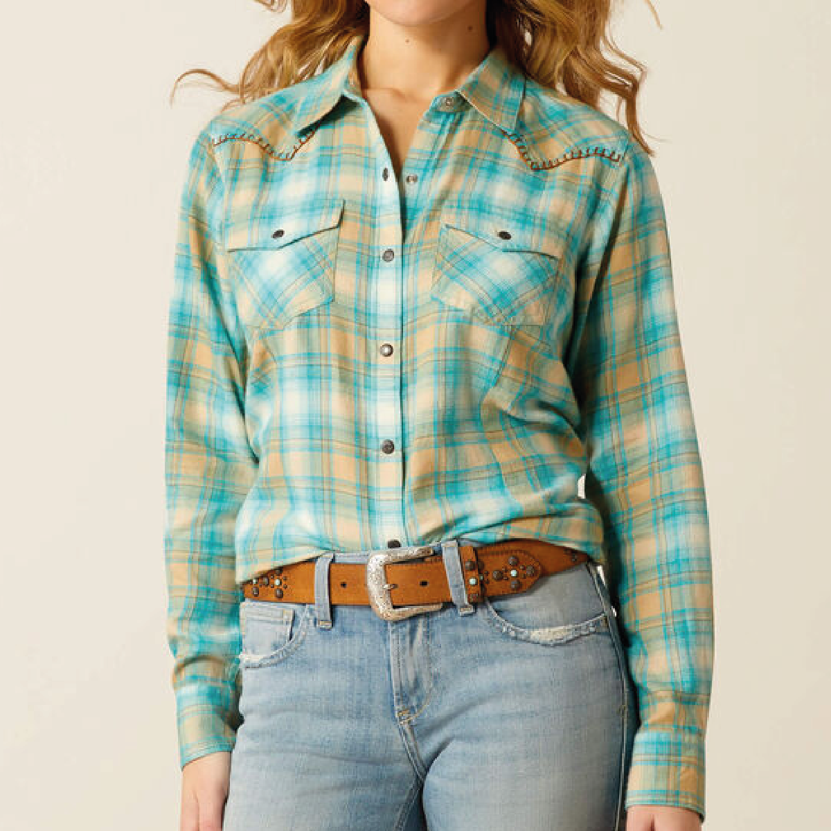 Roping Plaid Western Shirt
