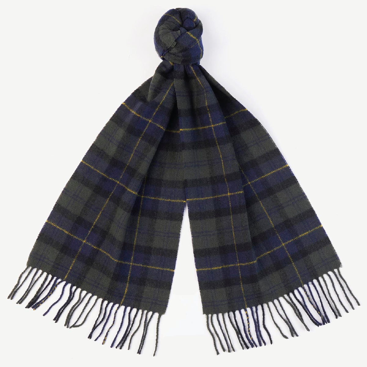 Tartan Lambswool Scarf Olive Night
