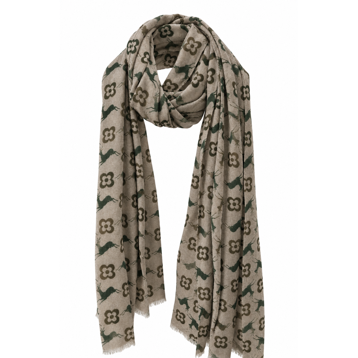 Scarf Clover and Deer Forest Taupe