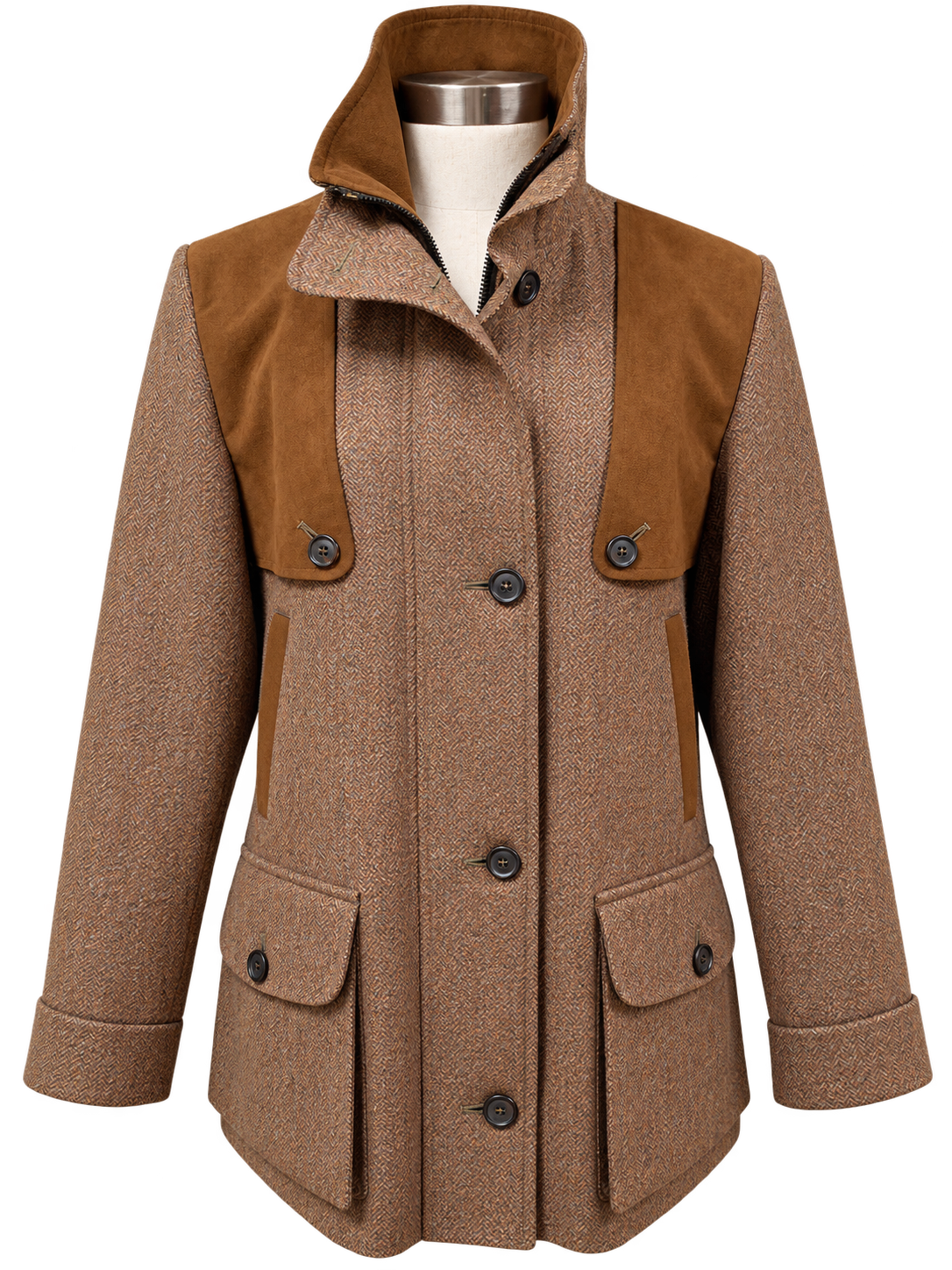 Ladies’ Juliet Tweed Field Coat – Burnished Bracken