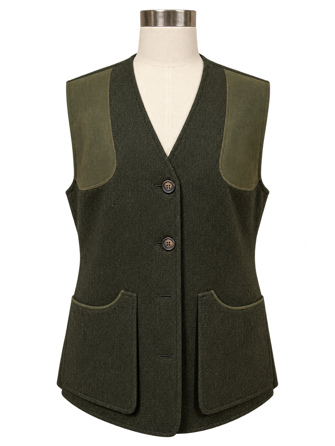 Ladies’ Dartmoor Loden Shooting Vest – Deep Moss