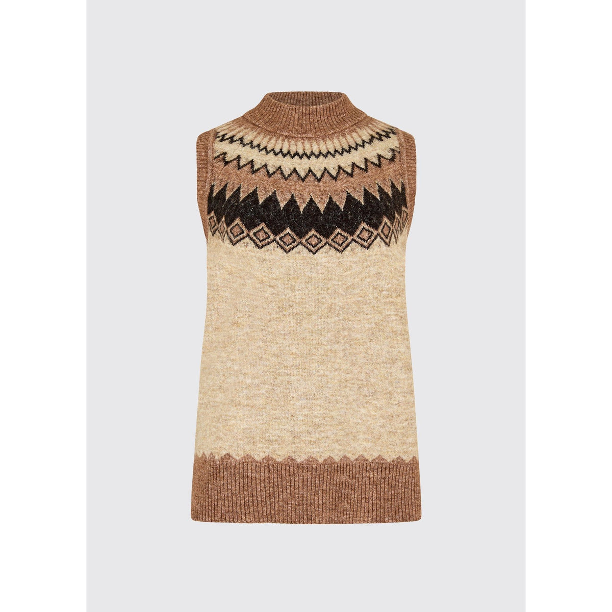 Doyle Women&#39;s Fair Isle pattern vest - Oat Multi
