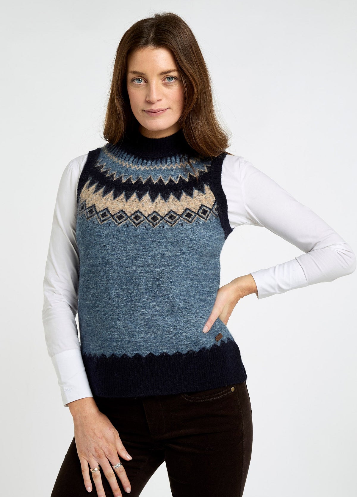 Doyle Women's Fair Isle pattern sweater - Navy Multi