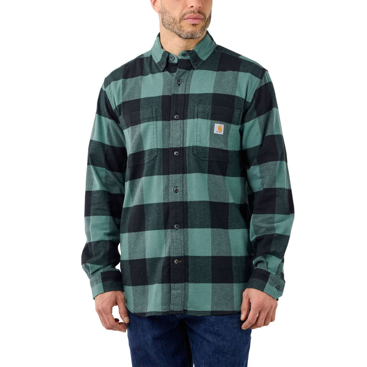 Flannel LS Plaid Shirt Slate Green