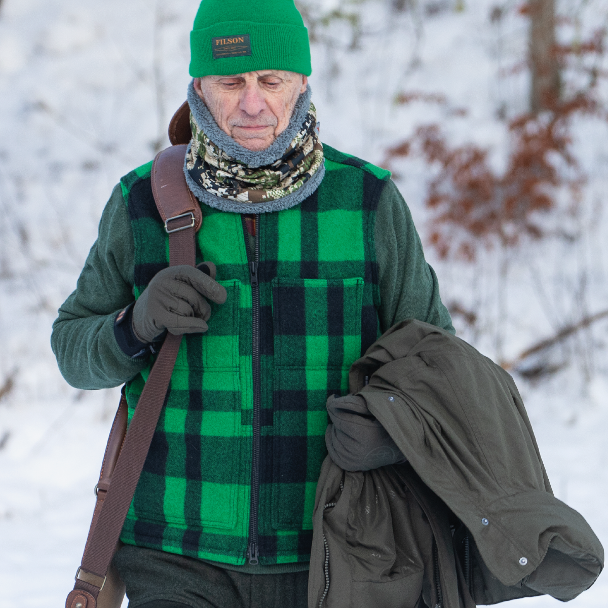 Lined Mackinaw Wool Work Vest Acid Green