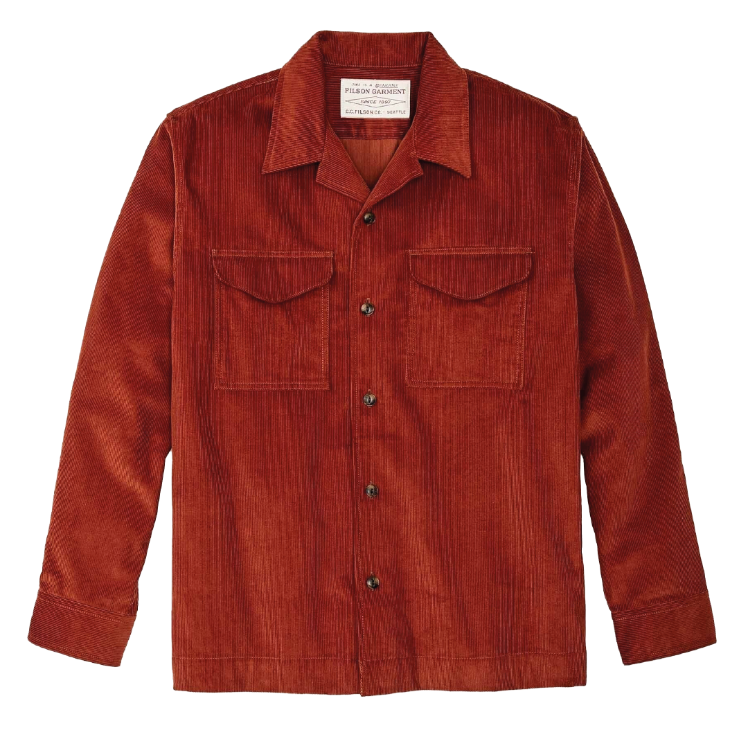 Corduroy Camp Shirt Rust