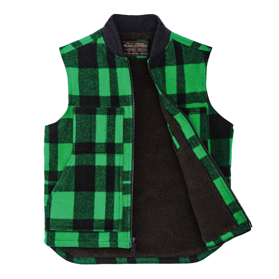 Lined Mackinaw Wool Work Vest Acid Green