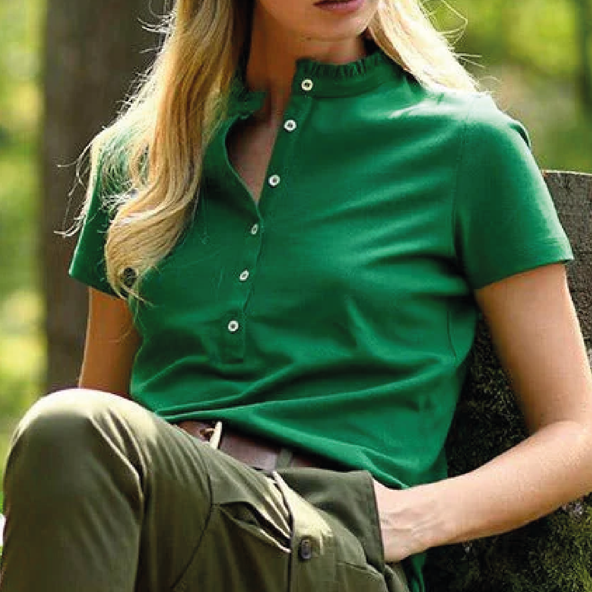 Piqué T-shirt Grön