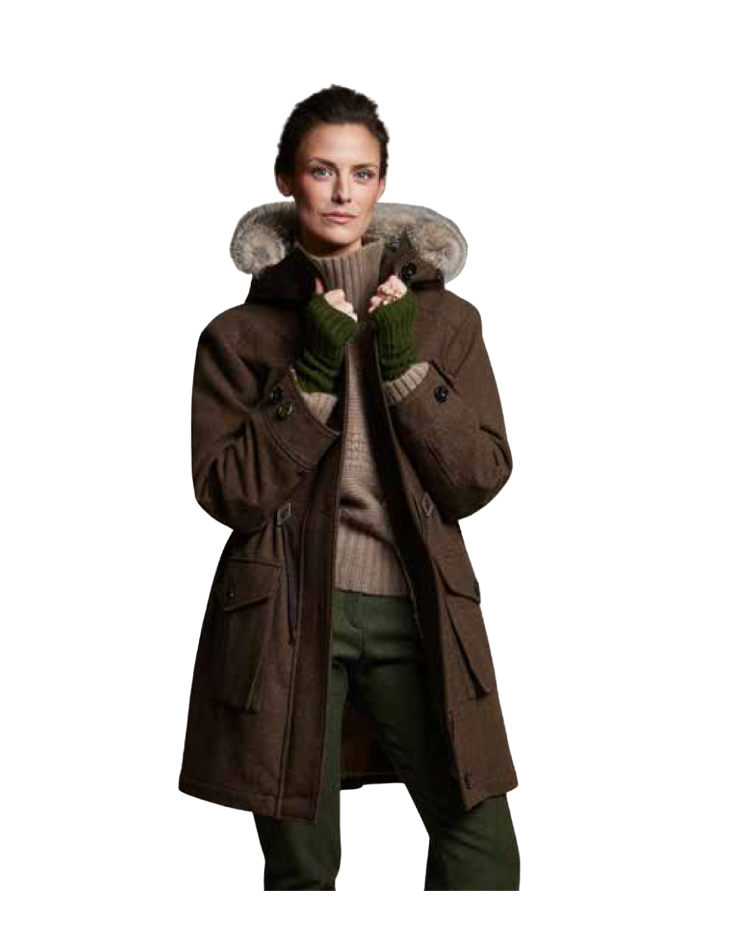 Klarissa Women’s Wool Coat with Fur