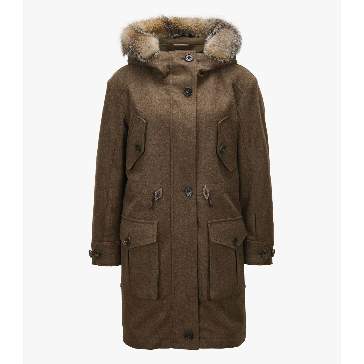 Klarissa Women’s Wool Coat with Fur